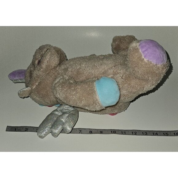 Silver One Pink-ish Winged Unicorn Plush 12" Stuffed Animal Toy Lovey Stars Blue - Picture 11 of 11
